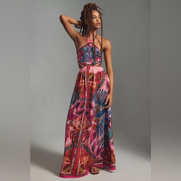 FARM Rio Dresses & Skirts - FARM Rio X Anthropology Pink and Blue Maxi Dress